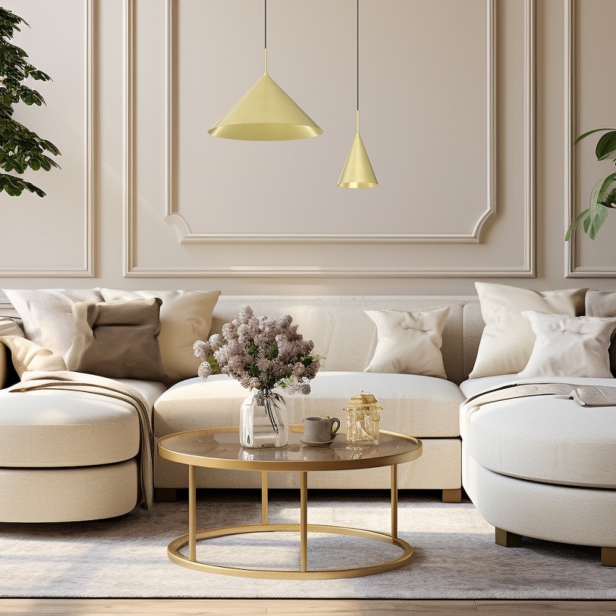 Lampa wisząca na lince CAPITAL 1xGX53/15W/230V, średnica 46 cm, złota