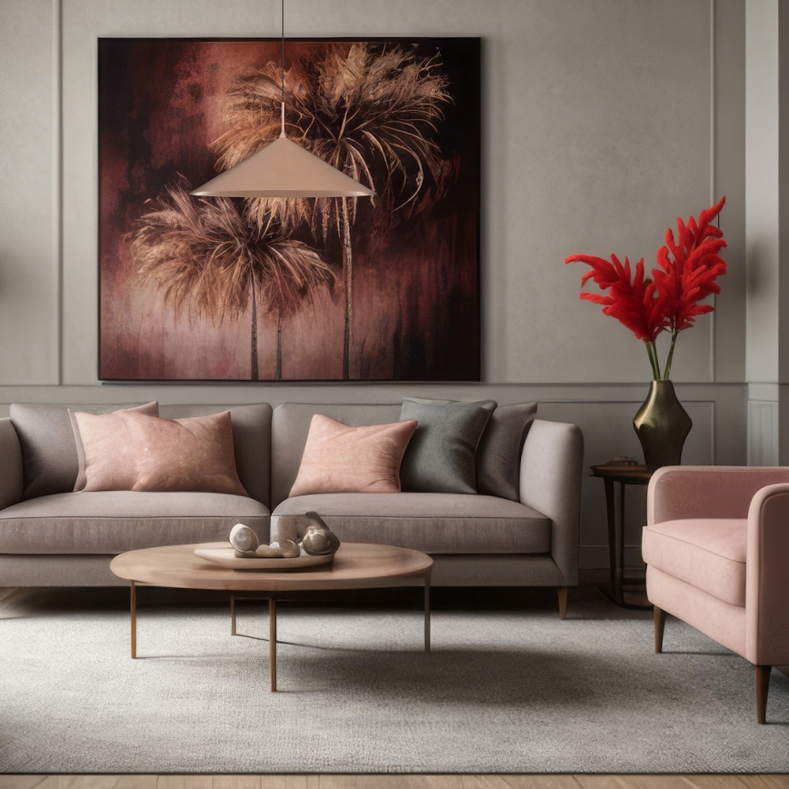 Lampa wisząca na lince CAPITAL 1xGX53/15W/230V, średnica 60 cm, różowe złoto