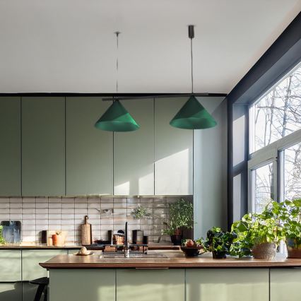 Lampa wisząca na lince CAPITAL 2x GX53/15W/230V zielona