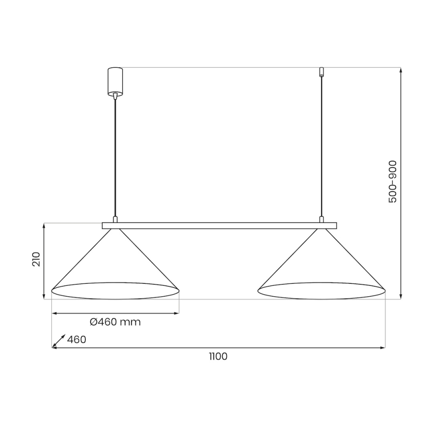 Lampa wisząca na lince CAPITAL 2xGX53/15W/230V czarna