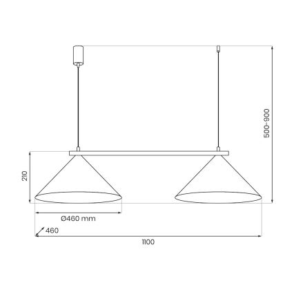 Lampa wisząca na lince CAPITAL 2xGX53/15W/230V taupe