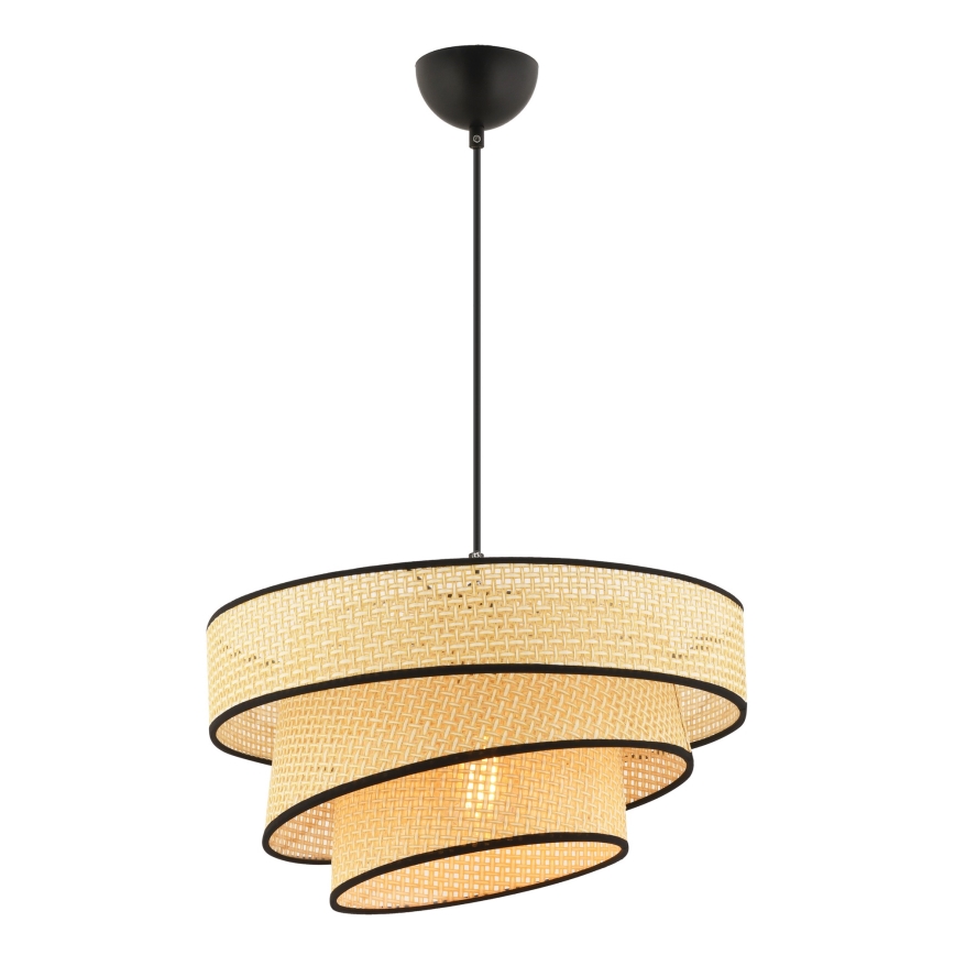 Lampa wisząca na lince COUPER 1xE27/60W/230V beżowa/czarna