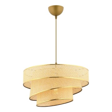 Lampa wisząca na lince COUPER 1xE27/60W/230V beżowy/złoty