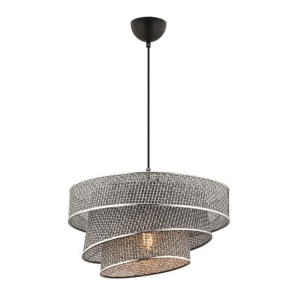 Lampa wisząca na lince COUPER 1xE27/60W/230V szara/błyszczący chrom