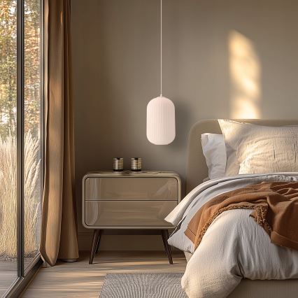 Lampa wisząca na lince CRESTO 1xE27/40W/230V biała