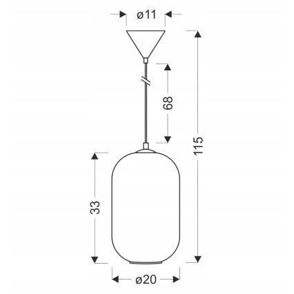 Lampa wisząca na lince CRESTO 1xE27/40W/230V biała