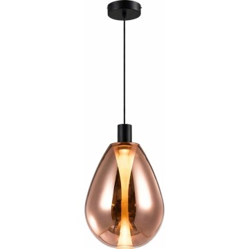 Lampa wisząca na lince DENSO 1xGU10/10W/230V Ø 30 cm miedziana/czarna