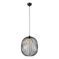 Lampa wisząca na lince DESTELLO, 1x E27, 15W, 230V, śr. 32 cm, czarna