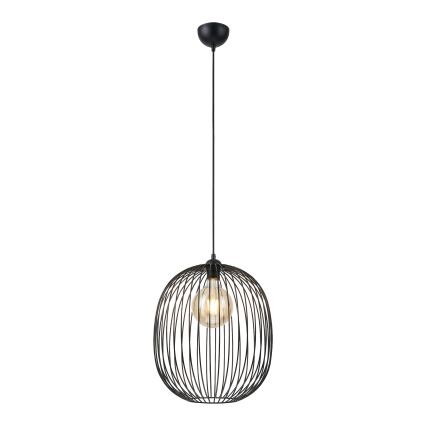 Lampa wisząca na lince DESTELLO, 1x E27, 15W, 230V, śr. 32 cm, czarna