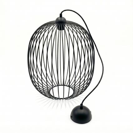 Lampa wisząca na lince DESTELLO, 1x E27, 15W, 230V, śr. 32 cm, czarna
