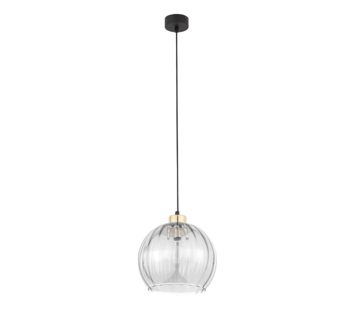 Lampa wisząca na lince DEVI 1xE27/15W/230V czarna/przezroczysta