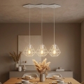 Lampa wisząca na lince DIAMOND 3xE27/60W/230V biała
