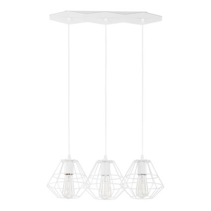 Lampa wisząca na lince DIAMOND 3xE27/60W/230V biała