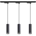 Lampa wisząca na lince do systemu szynowego PIPE 3xGU10/10W/230V czarna
