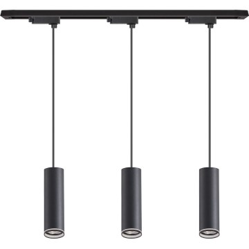Lampa wisząca na lince do systemu szynowego PIPE 3xGU10/10W/230V czarna