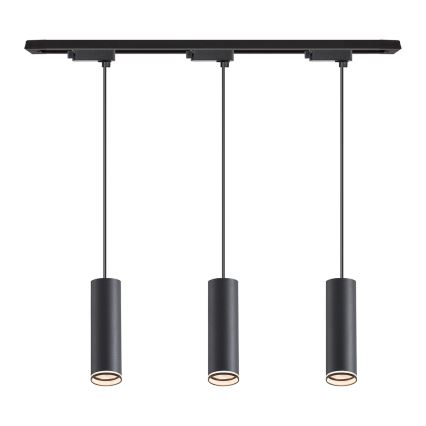 Lampa wisząca na lince do systemu szynowego PIPE 3xGU10/10W/230V czarna