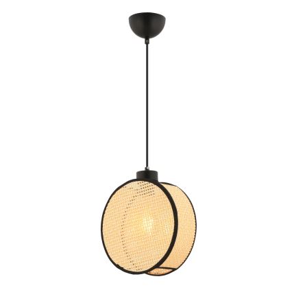 Lampa wisząca na lince DRUM 1xE27/60W/230V beżowy/czarny