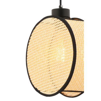 Lampa wisząca na lince DRUM 1xE27/60W/230V beżowy/czarny