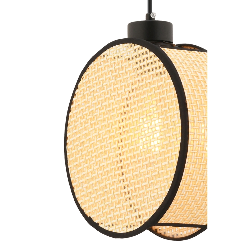 Lampa wisząca na lince DRUM 1xE27/60W/230V beżowy/czarny