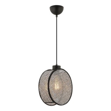 Lampa wisząca na lince DRUM 1xE27/60W/230V szary/czarny