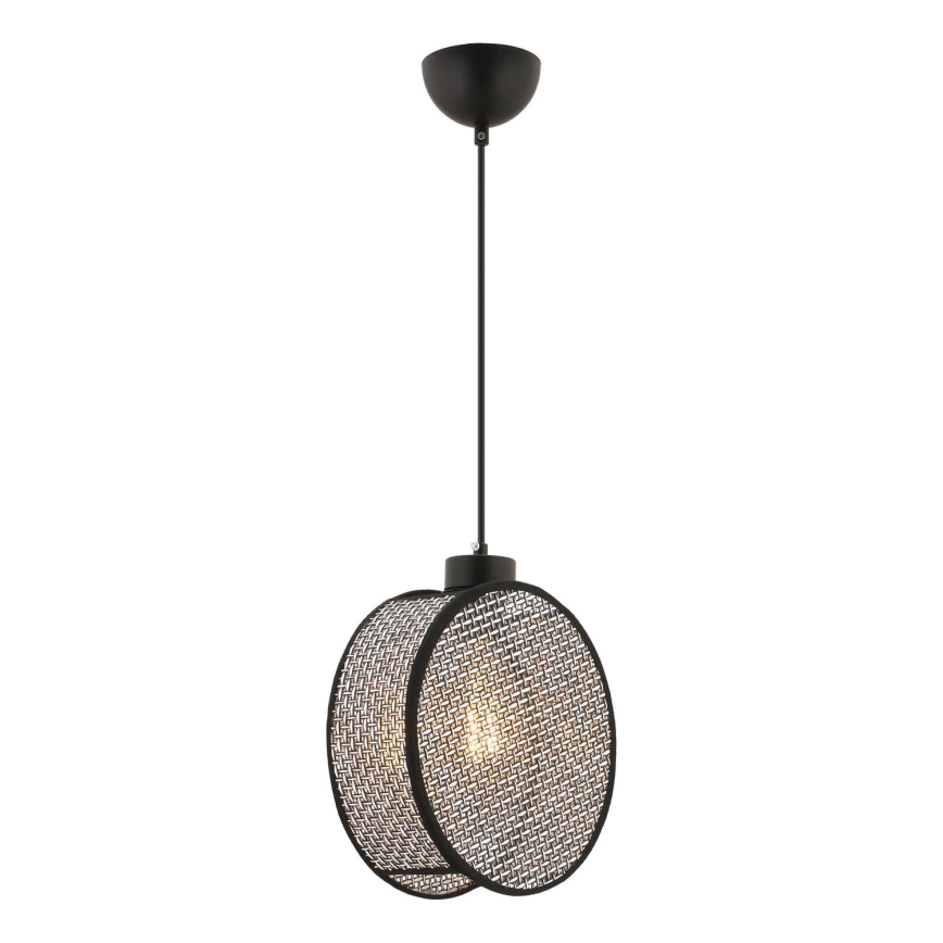 Lampa wisząca na lince DRUM 1xE27/60W/230V szary/czarny
