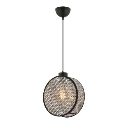 Lampa wisząca na lince DRUM 1xE27/60W/230V szary/czarny