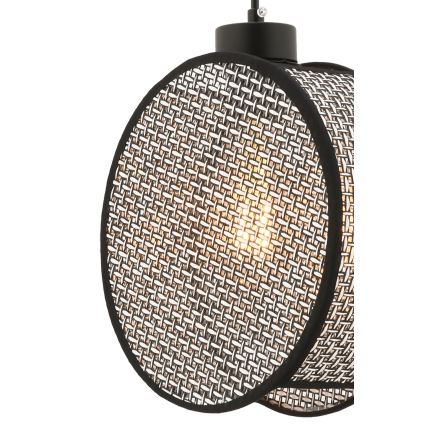 Lampa wisząca na lince DRUM 1xE27/60W/230V szary/czarny