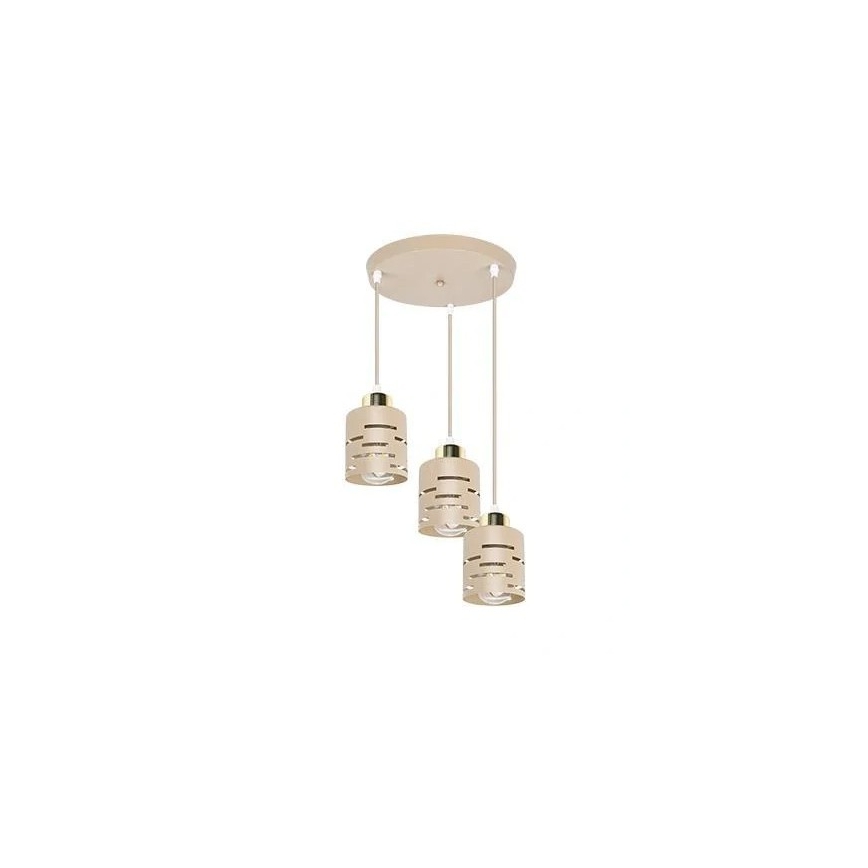 Lampa wisząca na lince ELEN 3xE27/35W/230V Ø 29 cm beżowa/złota