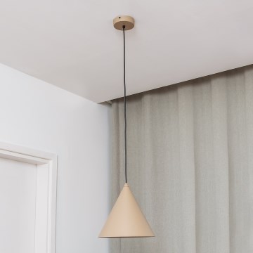 Lampa wisząca na lince ETNA II 1xE27/15W/230V, śr. 25 cm, beżowa