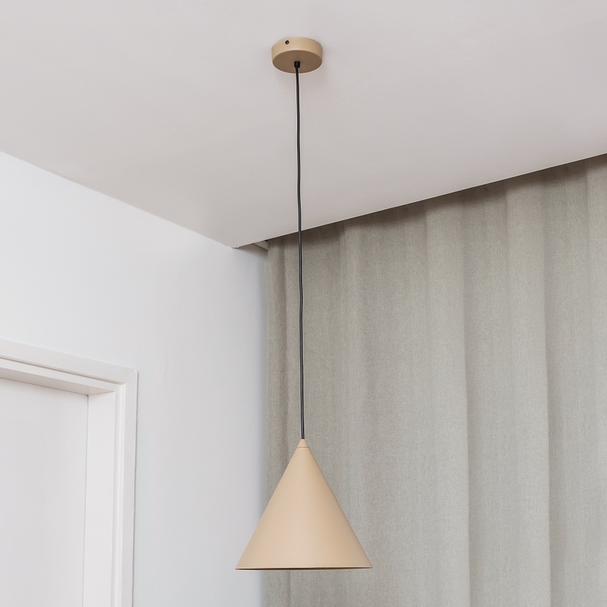Lampa wisząca na lince ETNA II 1xE27/15W/230V, śr. 25 cm, beżowa