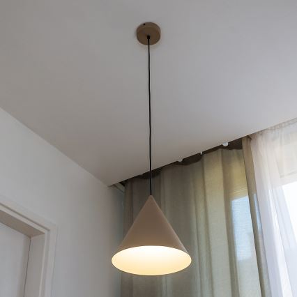 Lampa wisząca na lince ETNA II 1xE27/15W/230V, śr. 25 cm, beżowa