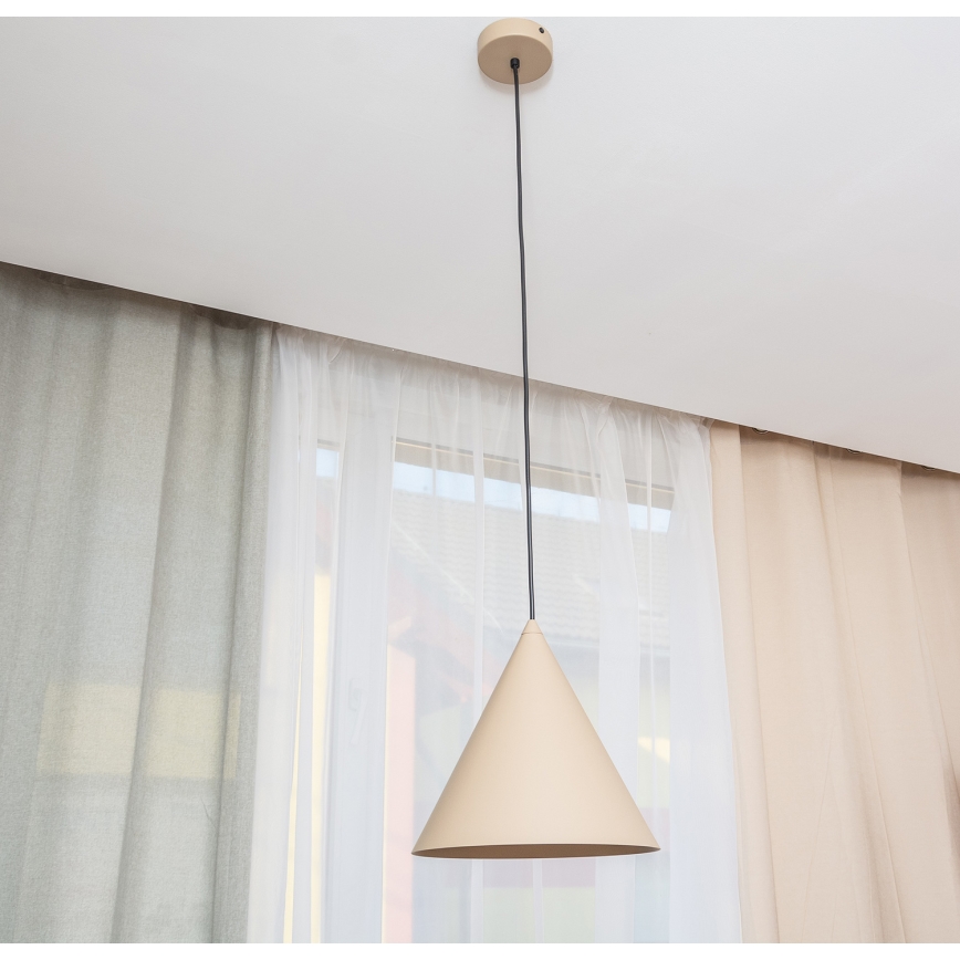 Lampa wisząca na lince ETNA II 1xE27/15W/230V, śr. 25 cm, beżowa