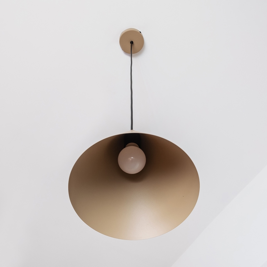 Lampa wisząca na lince ETNA II 1xE27/15W/230V, śr. 25 cm, beżowa