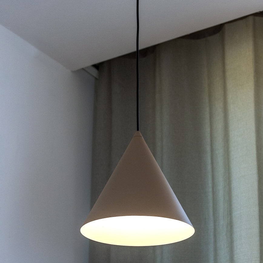 Lampa wisząca na lince ETNA II 1xE27/15W/230V, śr. 25 cm, beżowa