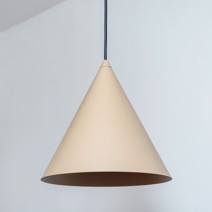 Lampa wisząca na lince ETNA II 1xE27/15W/230V, śr. 25 cm, beżowa