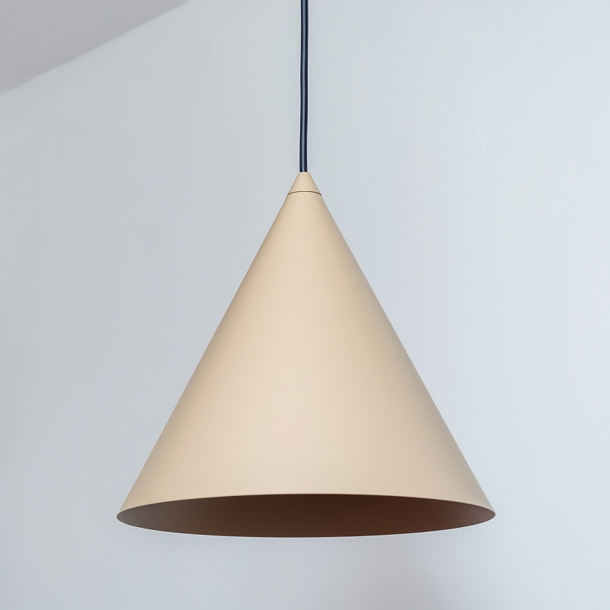 Lampa wisząca na lince ETNA II 1xE27/15W/230V, śr. 25 cm, beżowa