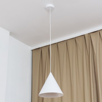 Lampa wisząca na lince ETNA II 1xE27/15W/230V, śr. 25 cm, biała