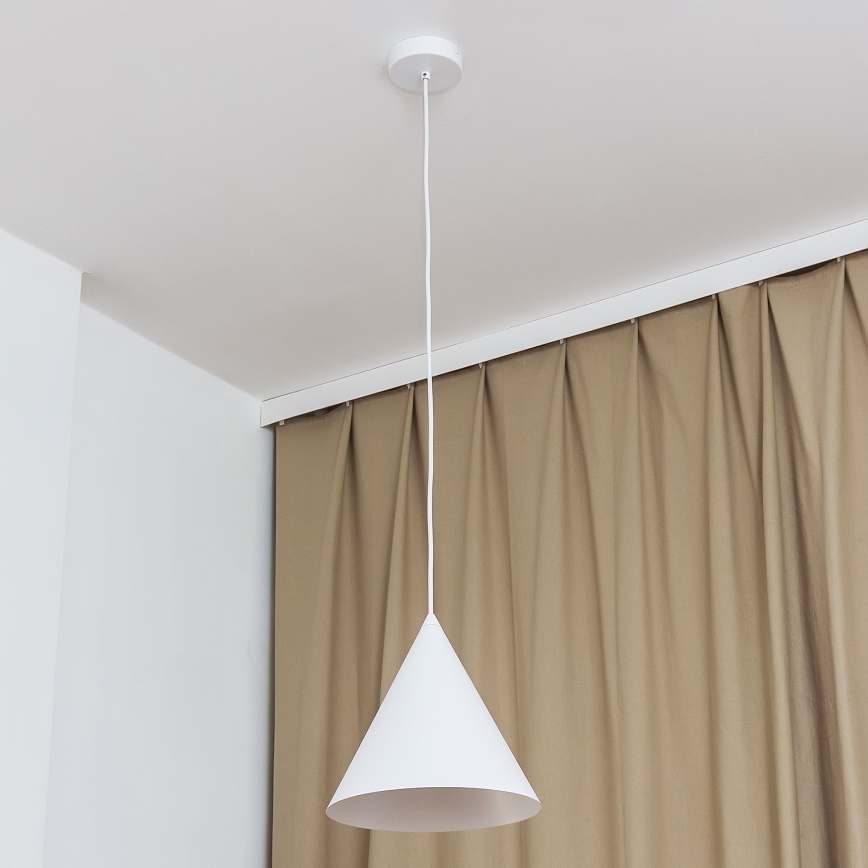 Lampa wisząca na lince ETNA II 1xE27/15W/230V, śr. 25 cm, biała