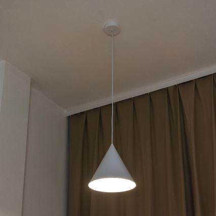 Lampa wisząca na lince ETNA II 1xE27/15W/230V, śr. 25 cm, biała