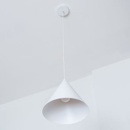 Lampa wisząca na lince ETNA II 1xE27/15W/230V, śr. 25 cm, biała