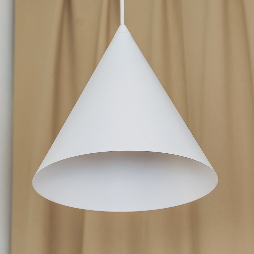 Lampa wisząca na lince ETNA II 1xE27/15W/230V, śr. 25 cm, biała