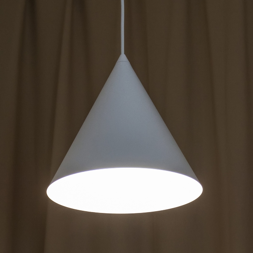 Lampa wisząca na lince ETNA II 1xE27/15W/230V, śr. 25 cm, biała