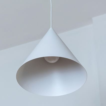 Lampa wisząca na lince ETNA II 1xE27/15W/230V, śr. 25 cm, biała