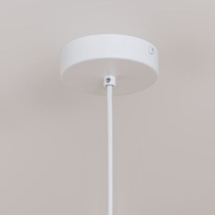 Lampa wisząca na lince ETNA II 1xE27/15W/230V, śr. 25 cm, biała