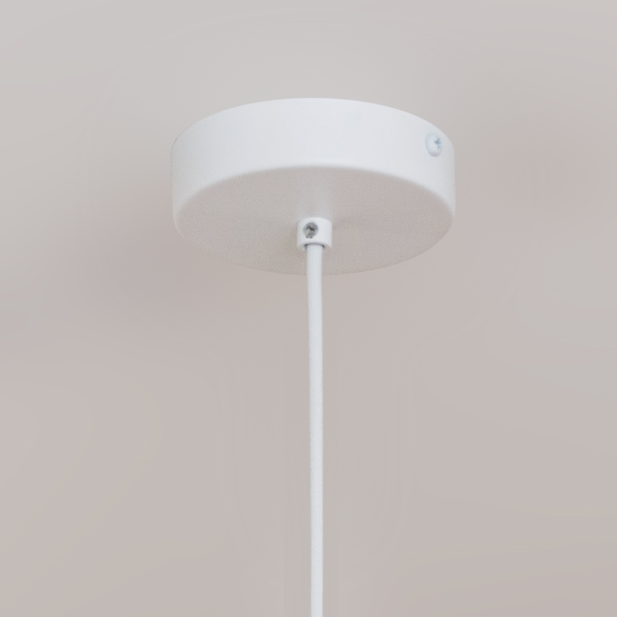 Lampa wisząca na lince ETNA II 1xE27/15W/230V, śr. 25 cm, biała