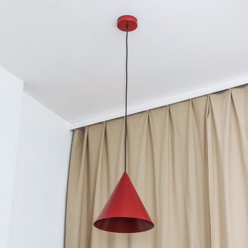 Lampa wisząca na lince ETNA II 1xE27/15W/230V śr. 25 cm czerwona