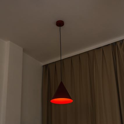 Lampa wisząca na lince ETNA II 1xE27/15W/230V śr. 25 cm czerwona