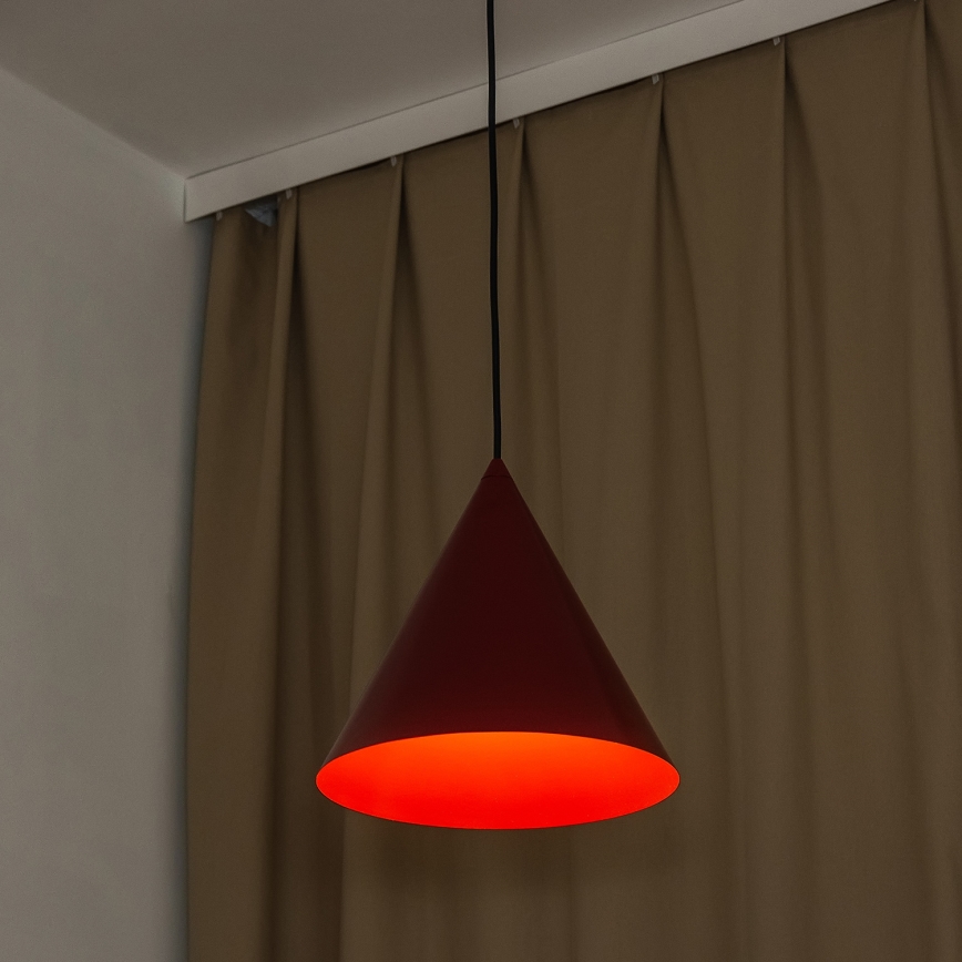 Lampa wisząca na lince ETNA II 1xE27/15W/230V śr. 25 cm czerwona