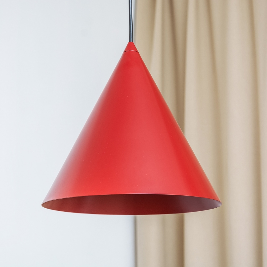 Lampa wisząca na lince ETNA II 1xE27/15W/230V śr. 25 cm czerwona