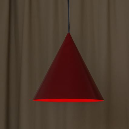 Lampa wisząca na lince ETNA II 1xE27/15W/230V śr. 25 cm czerwona